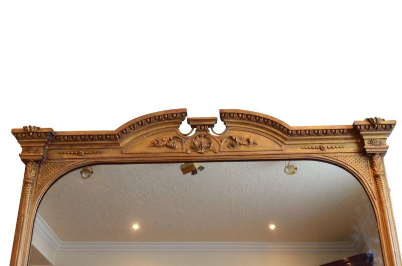 English Antique Gilt Wall Mirror Overmantel H169cm - Image 3